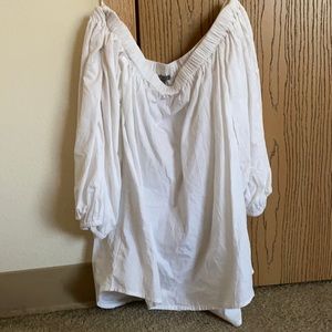 Cold Shoulder Puffer Shirt